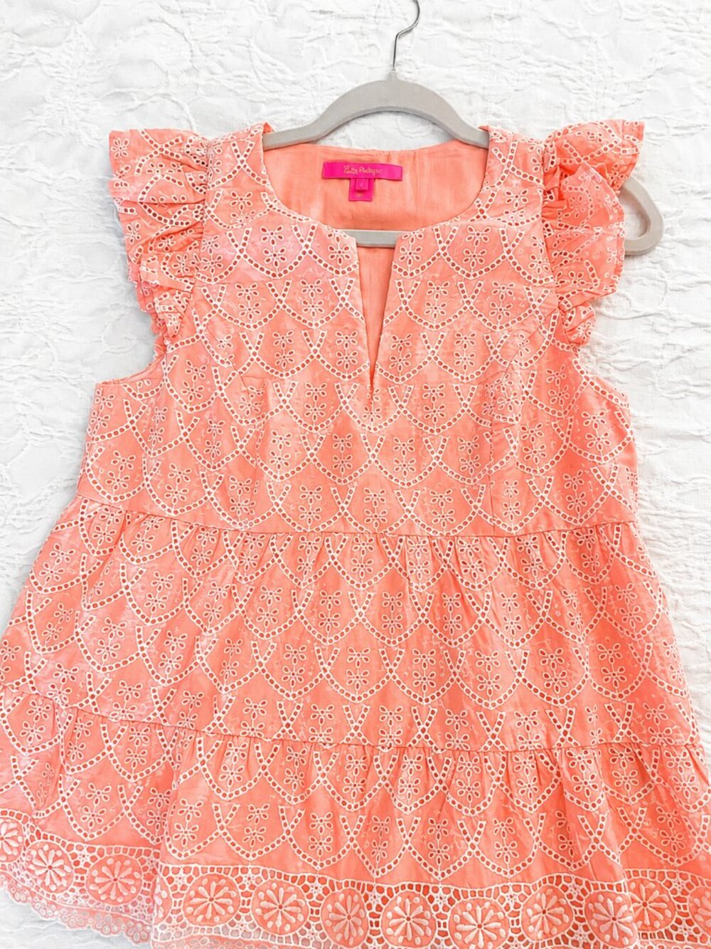 Lilly Pulitzer Peach Eyelet Top – Size 4